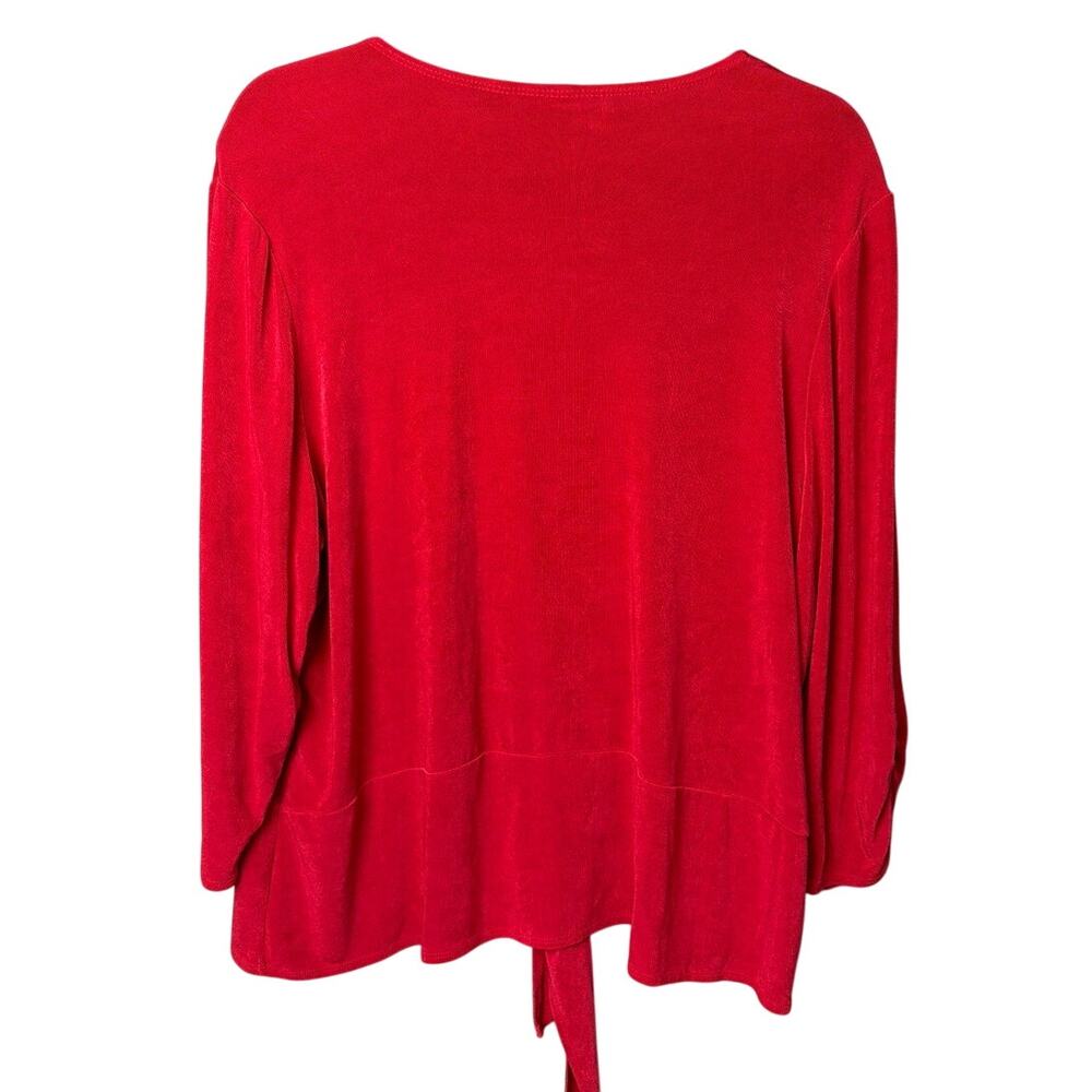 Chico's Travelers Liquid Knit Jacket Red SZ XL Red Wrinkle Free Travel Resort - Picture 2 of 8